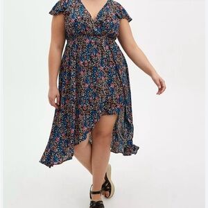 Torrid Midi Gauze Walk-Through Romper Dress